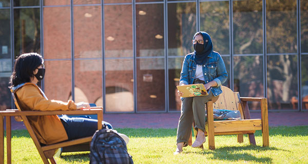 Outside on campus